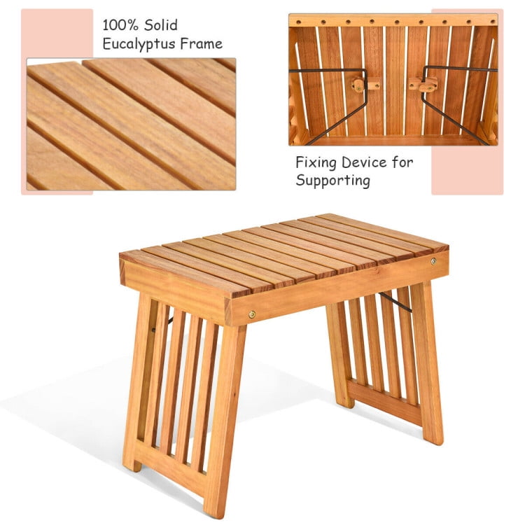 Aimee Lii 3 Pieces Folding Patio Eucalyptus Wood Lounge Chair Set, Wooden Patio Furniture Set with Foldable Side Table Aimee Lii 3 Pieces Folding Patio Eucalyptus Wood Lounge Chair Set, Wooden Patio Furniture Set with Foldable Side Table