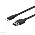 thumbnail image 3 of onn 6ft Lightning to USB Charging Cable, Soft Touch Material, MFI Certified, Black - Compatible with iPhone 14/13/12/11/X/XR/XS/8/7/6/5, iPad, Airpods and more, 3 of 6