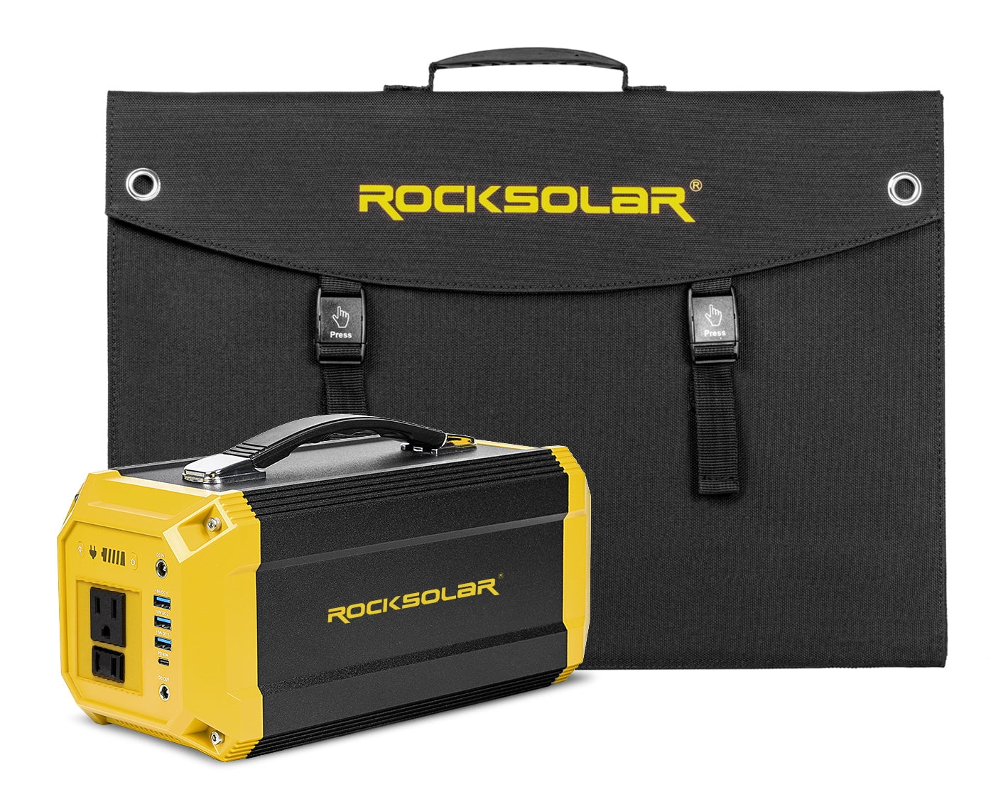 ROCKSOLAR Utility 300W Portable Power Station with 60W Foldable Solar