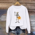 thumbnail image 3 of Riecok Womens Long Sleeve Sweatshirts Halloween Skeleton Print Pullover Spooky Season Crewneck Tops Funny Fall Outfit, 3 of 3
