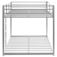 thumbnail image 5 of Full Over Full Low Bunk Bed , Modern Metal Bunk Bed with Safety Guardrails and Ladder, Heavy Duty Bunk Bed Frame for Kids Teens Adults, No Box Spring Needed, Silver, 5 of 7