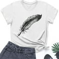 thumbnail image 4 of JURANMO on Sale Clearance 2025 Cute Tops for Women Summer Crewneck Short Sleeve Tshirts Fashion Graphic Tees Shirt Casual Comfy Blouses 2025 Vacation Outfits White S, 4 of 5