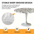 thumbnail image 2 of Elastic Fitted Round Tablecloth, Green Grey Botanical Waterproof Stretch Table Cover for 36"-44" Tables, Rustic Country Spring Floral Summer Leaf Washable Outdoor Tablecloths for Patio, Picnic, 2 of 9