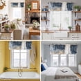 thumbnail image 5 of Navy Blue Grey Kitchen Curtain Valances for Windows Farmhouse Short Curtains, Modern Abstract Art Rustic Rod Pocket Valance Curtain for Bedroom Cafe Living Room 42"x18", 5 of 8