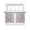 thumbnail image 2 of Sheer Curtains 54 Inches Long, Vintage Blue Boho Light Filtering Window Curtains for Living Room, Mexican Flowers Southwestern Ethnic Rod Pocket Voile Sheer Curtain Drapes, 52"W x 54"L, 2 Panels, 2 of 8