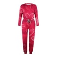 thumbnail image 5 of lcziwo Daily Deals Plus Size Women Lounge Sets 2 Piece Outfits Round Neck Long Sleeve Tops Matching Drawstring Sweatpants with Pockets Sets Valentine's Day Love Heart Graphic Tracksuits,Multicolor,L, 5 of 5