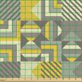 thumbnail image 2 of Ambesonne 90's Fabric by the Yard Upholstery, Stripes Triangles Retro Plot, 3 Yards, Earth Yellow Slate Brown, 2 of 5