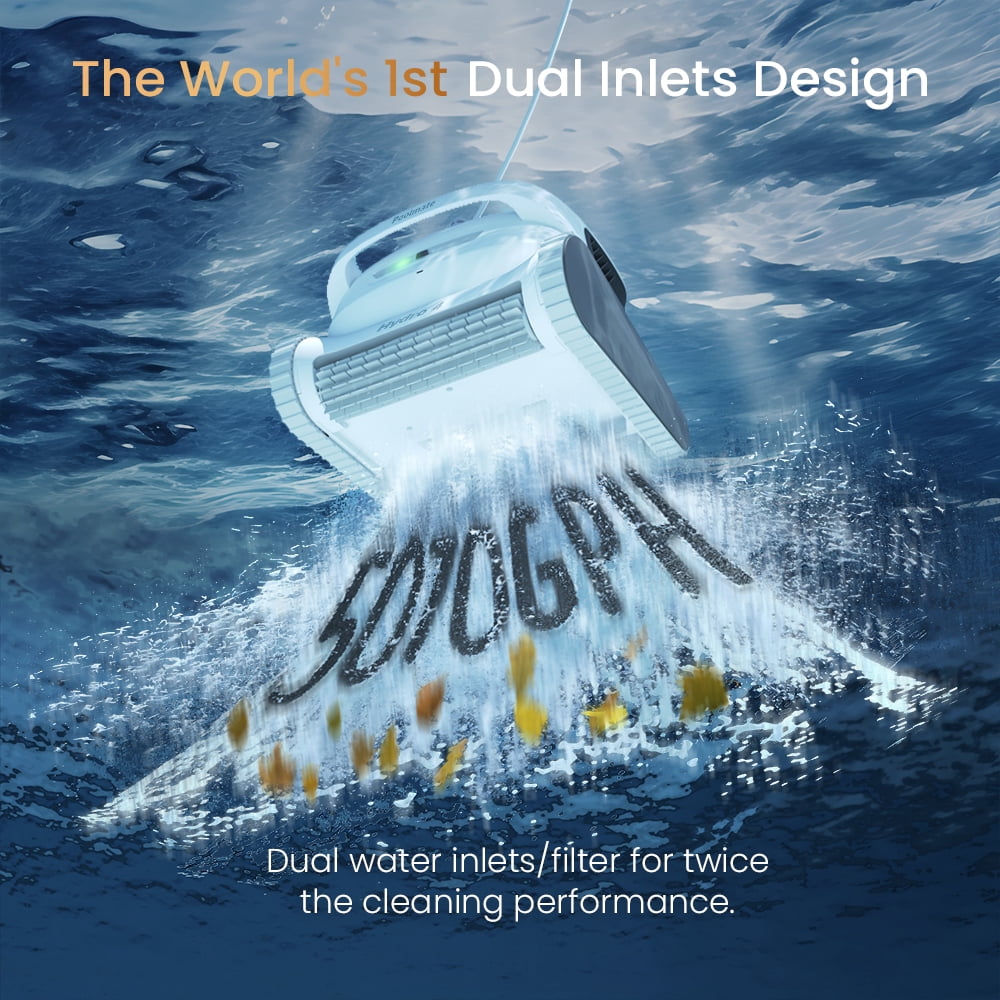 Hydro 4 Corded Pool Robot Vaacuum Cleaner with App Control 5070 GPH Strong Suction Power Wall-climing Waterline Floor Deep Cleaning for Inground Pools