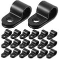 thumbnail image 4 of OULII 100Pcs R-type Clip Cable Clamp Kit Black Pvc Cable Organization Decks and Patios, 4 of 7