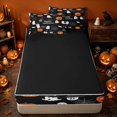 thumbnail image 4 of Erosebridal Spooky Animal Pumpkin Zipper Twin Comforter Sets with Fitted Sheet and 2 Pillowcases, Happy Halloween Zipper Bedding Set for Boys Girls, Black Orange White, Black Reversible, 4 of 7