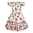 thumbnail image 4 of RTKFRFLM Toddler Girls Casual Dresses Fly Sleeve Cartoon Prints Summer Cute Midi Girl Sundress Dresses Flower Girl Dresses,Size 6-7 Years, 4 of 4