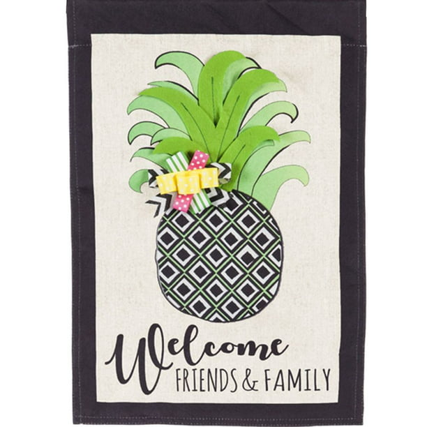 Evergreen Linen Garden Flag Pineapple Welcome Walmart Com