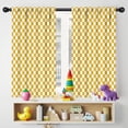 thumbnail image 5 of Blackout Kids Curtains,Yellow and White Checkerboard Pattern Childrens Insulated Curtains Set Of 2,Bedroom Essentials,Toddler Room Decor 42"x54", 5 of 5