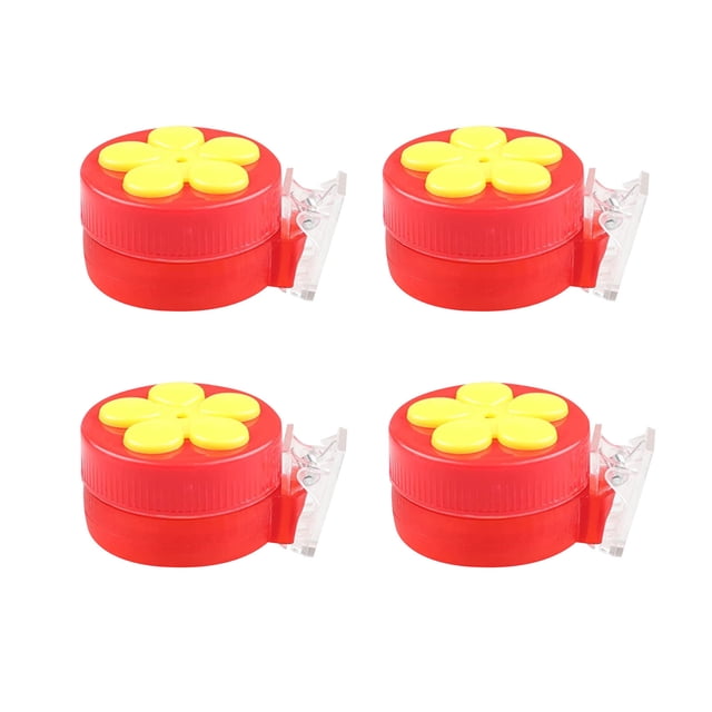 Pisexur 4PCS Clip Hummingbird Feeder Mini Handheld Bird Feeder Suction Cup with Perches for Outdoors Garden, Multifunctional Hummingbird Feeder Kit Includes Cleaning Brush