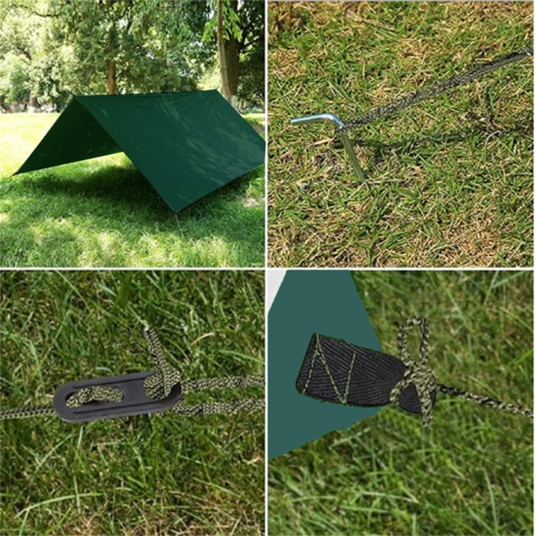 eYotto Outdoor Camping Canopy Tarp, 10 ft x 10 ft, Green photo 6