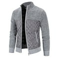 thumbnail image 3 of Fgnfyis Jackets for Men Winter Padded Jacket Stand Collar Knitted Splice Sweater Coat Casual Cardigan Stylish Coats for Men Grey M, 3 of 8