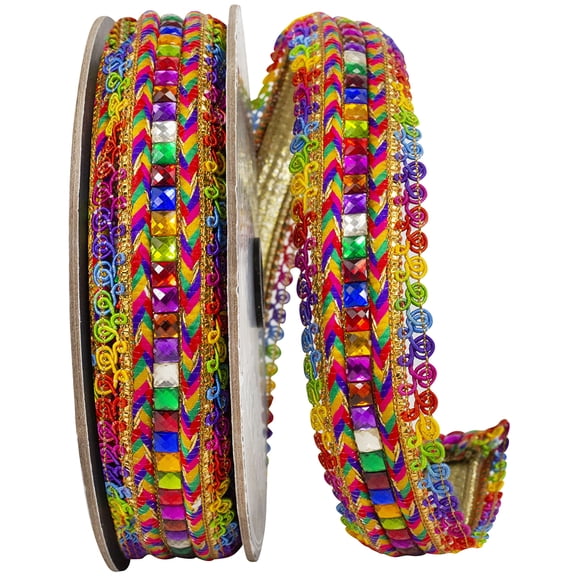 Reliant Ribbon - 94430W-001-09D, Ribbon, Multi, 1-1/2 Inch, 5 Yards