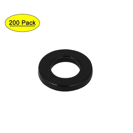 

M6x12mmx1.5mm Plastic Round Flat Washer Gasket Spacer Seal Ring Black 200pcs