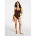 thumbnail image 2 of Time and Tru Women's and Women’s Plus Crinkle Plunge One-Piece Swimsuit, Sizes XS-3X, 2 of 5