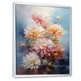 thumbnail image 2 of Designart "Peach Pink Chrysanthemums love expression" Floral & Botanical Floater Framed Canvas Print, 2 of 7