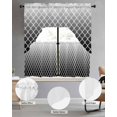 thumbnail image 2 of Black Ombre Stripe Swag Curtains for Living Room/Bedroom Windows, Modern Abstract Art Gradient Striped Kitchen Curtains and Valances Set 36 Inch Length, Light Filtering Swags Valance Curtain Panels, 2 of 5