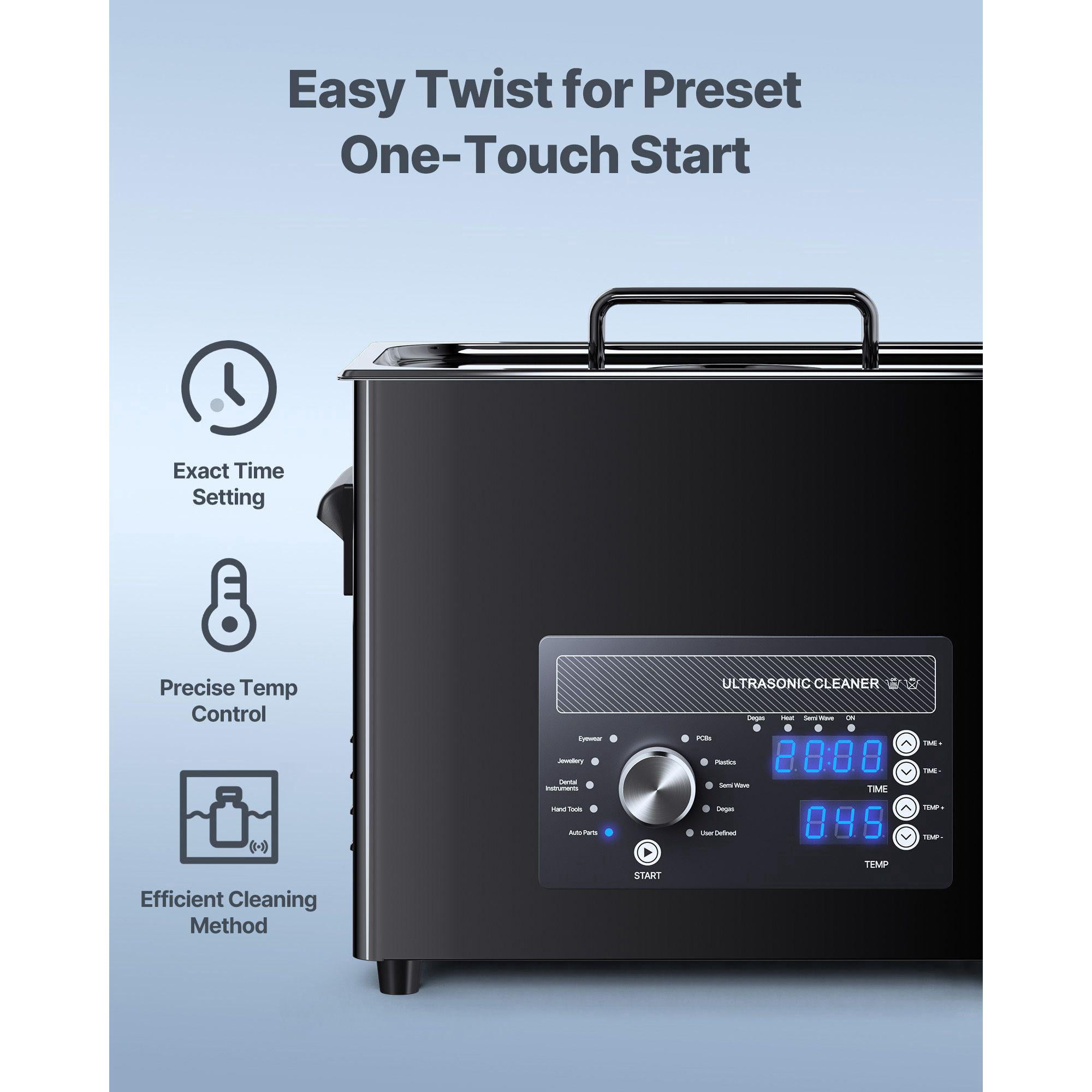 6L Professional Ultrasonic Cleaner Machine with Knob Control Stainless Steel Tank Includes Basket and Cleaning Balls for Jewelry Watches Razors Coins