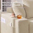 thumbnail image 3 of Lunale Convertible Sleeper Sofa Bed, Boneless Futon Cloud Couch, No Assembly Required, Pull Out Floor Couch Bed for Living Room, Beige Corduroy, 3 of 8