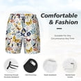 thumbnail image 5 of Haiem Flowers Butterfly Mens Swim Trunks with Compression Liner 2 in 1 Swimming Shorts Stretch Swimwear Quick Dry,Board Shorts-Large, 5 of 9