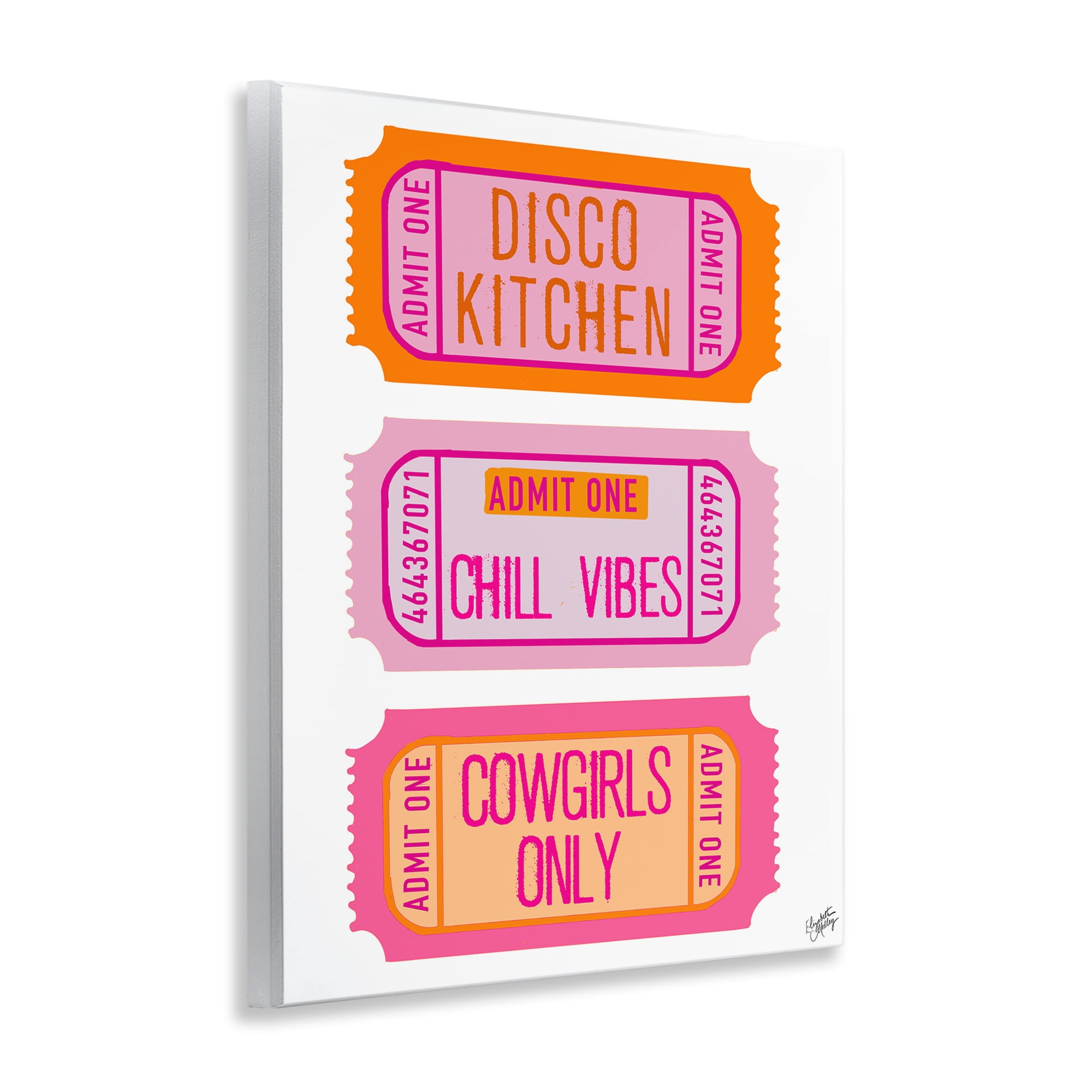 Stupell Industries Disco Cowgirl Ticket Phrases Wall Plaque Art, design by Elizabeth Medley