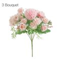 thumbnail image 1 of Decoración floral para el hogar ramo de flores rosas artificiales boda tela de seda nupcial ramo de flores falsas, rosa claro 3 Piezas Yuarrent HA6621-02B*3, 1 of 5
