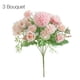 thumbnail image 1 of Decoración floral para el hogar ramo de flores rosas artificiales boda tela de seda nupcial ramo de flores falsas, rosa claro 3 Piezas sidaley HA6621-02B*3, 1 of 5