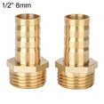 thumbnail image 1 of Brass Hose Connector Adapter Screw Connection 1/2" Nozzle (6mm-16mm) 2 Pcs 8mm 1/2'', 1 of 9