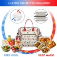 thumbnail image 4 of Insulated Lunch Bag Women, Leakproof Large Lunch Box, Reusable Lunch Cooler Bag with Adjustable Strap, Lunch Tote Bag for Work Women,Continuous Pattern Lunch Tote Bags Gifts for Woman, Mom, 4 of 6