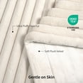 thumbnail image 3 of Regal Living Luxury Reversible Textured Stripe Faux Fur & Velvet Twin Throw, Taupe, 66" x 90", 3 of 8