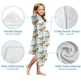 thumbnail image 7 of White Cartoon Dinosaurs Hooded Bath Towel，50"x30" for Ages 3 To 12 Kids, Quick Dry Lightweight Soft Microfiber Hood Beach Towel Cover Up for Kids, 7 of 7