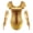 Gold, variant on Womens Shiny Leather Short Sleeve Leotard Bodysuit with Elbow Length Fingerless Gloves for Party Silver S
