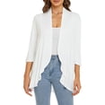 thumbnail image 1 of Cárdigan Ligero Cárdigan ligero para mujer Estilo informal Cárdigan drapeado suave para mujer Traje diario Ygjytge Blanco Xl para Mujer, 1 of 7