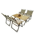thumbnail image 3 of Patio Furniture Sets Multi-Function Foldable and Portable Dining Set, 1 Dining Table & 4 Folding Chairs, Indoor and outdoor universal ,Natural, For ,Outdoor Patio Furniture Sets, 3 of 7