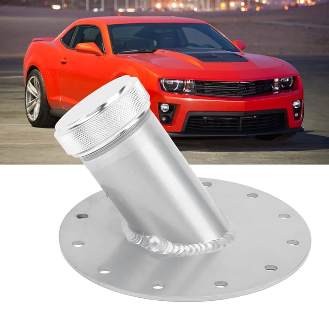 45 Degree Fuel Cell Filler Neck with 12 Bolt Steel Base Aluminum Cap 1.5in Inner Diameter, Fast Fill Valve for Quick Refueling, Lightweight and Material, Precisely Designed for