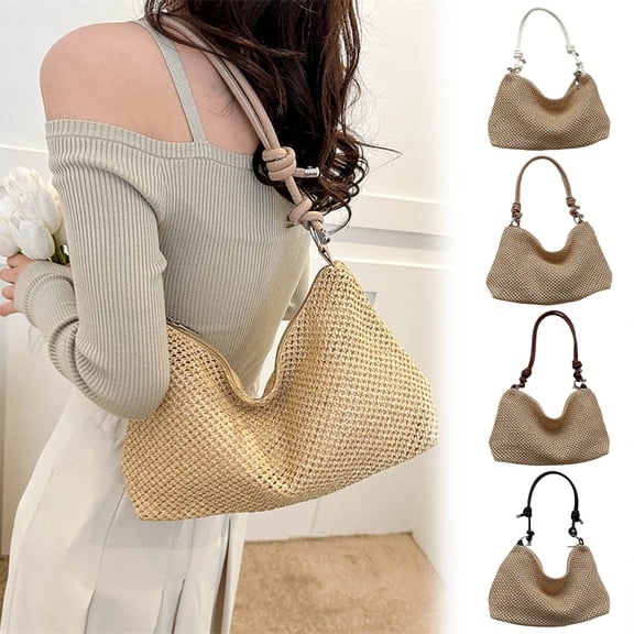 Stylish Woven Tote Bag for Women Versatile Summer Boho Shoulder Purse Casual Beach Holiday