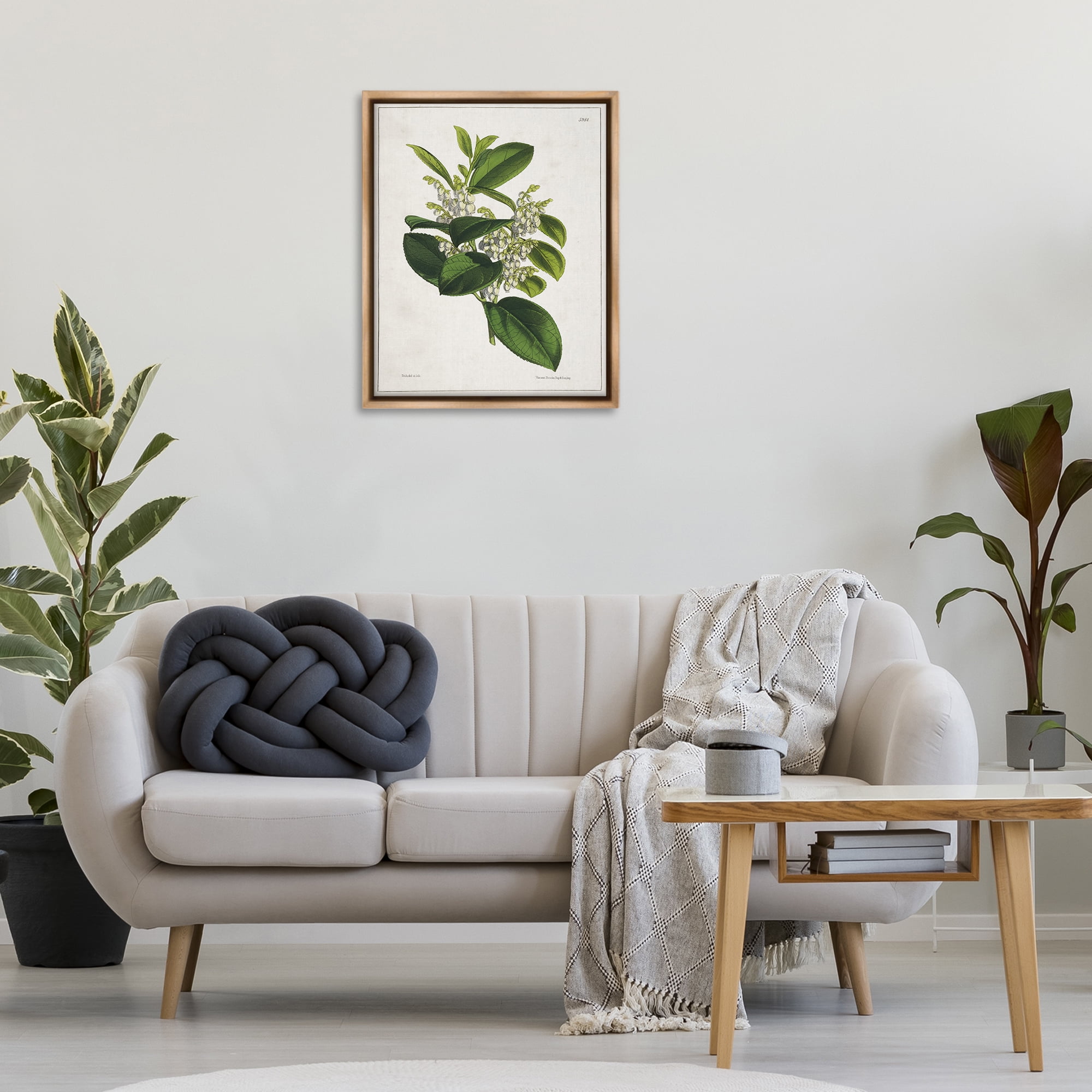 Stupell Industries Forest Nature Botanical Plants & Flowers Painting Brown Floater Framed Canvas Art Print Wall Art, 25 x 31