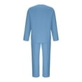 thumbnail image 4 of Zylanna Men's Casual Outfit Sets, V-Neck Long Sleeve Elastic Waist 2 Piece Pullover + Pants Sets for Men Sky Blue, 4 of 6