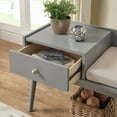 thumbnail image 3 of Chelsea Lane Ethan Wood Bench with 1 Drawer, Frost Gray, 3 of 7