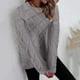 thumbnail image 4 of Gibobby Suéter casual mujer, Suéter de Manga Larga de Color sólido para Mujer Suéter Suelto de Cuello Redondo Informal Otoño Invierno Suéter de Punto Tops(Gris,CH), 4 of 5