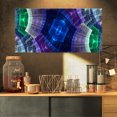 thumbnail image 1 of Bright Blue and Green Flower Grid - Abstract Art on Canvas, 1 of 3