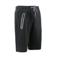 thumbnail image 4 of 9 Crowns Men's Casual Zipper Pockets French Terry Gym Shorts (Black, Small), 4 of 5