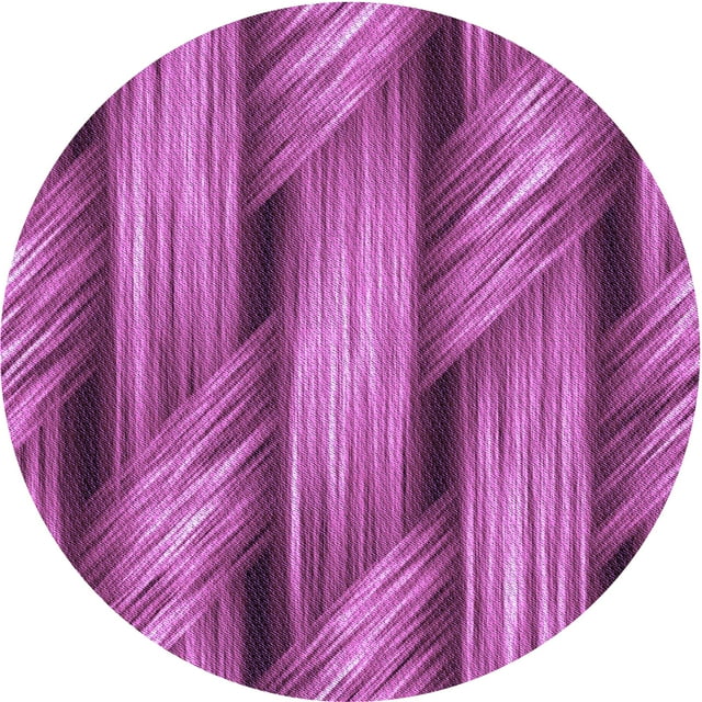 Ahgly Company Machine Washable Indoor Round Transitional Medium Violet Red Pink Area Rugs, 3' Round