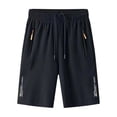 thumbnail image 2 of RKSTN Ice Silk Running Shorts Men Quick Dry Workout Shorts Plus Size Drawstring Waist Straight Leg Lightweight 5 Inch Mens Casual Shorts with Pockets (Black ,XXL), 2 of 6