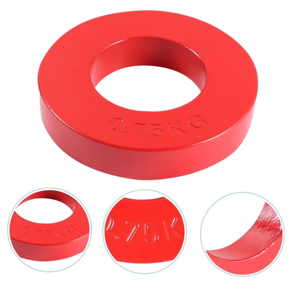 STRANDCHIC Red Cast Iron Single Hole Weight Lifting Plate with Ergonomic Handle Grip for Counterweight Training