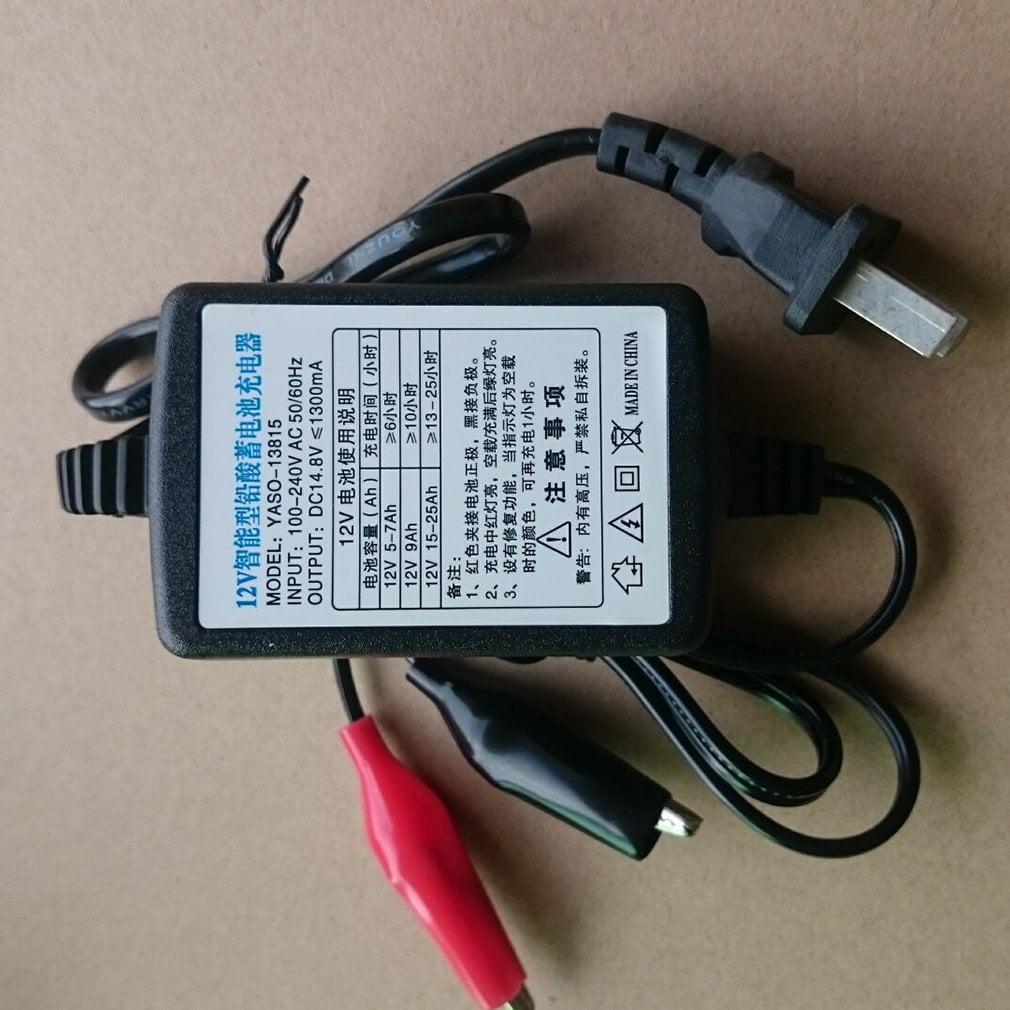 Multi Colored LED Display 12V 2A Sealed Lead Acid Rechargeable Battery Charger for 12V Car and Motorcycle Battery Black
